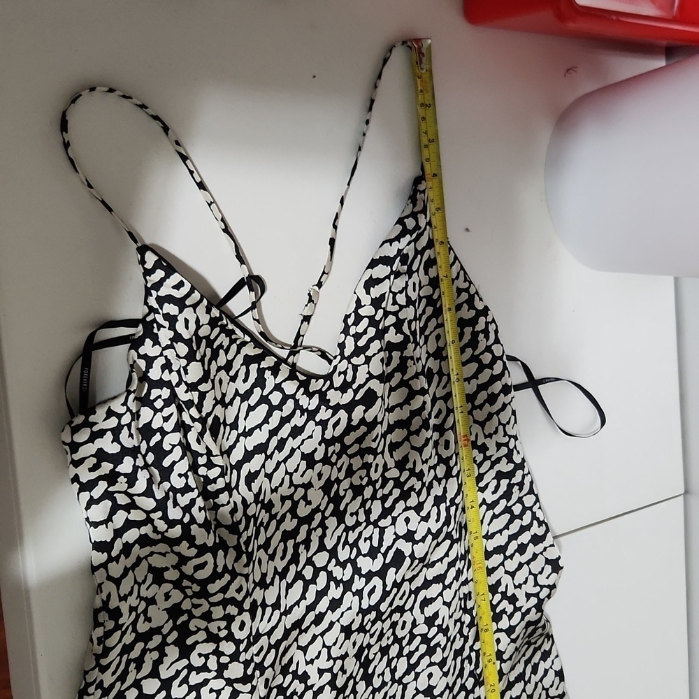 Forever 21 Dress Womens Size L Cheetah Print Sundress Cocktail Black Silver - Picture 13 of 13
